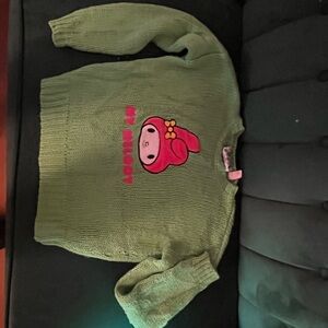 Forever 21 Green Sweater with Pink Character